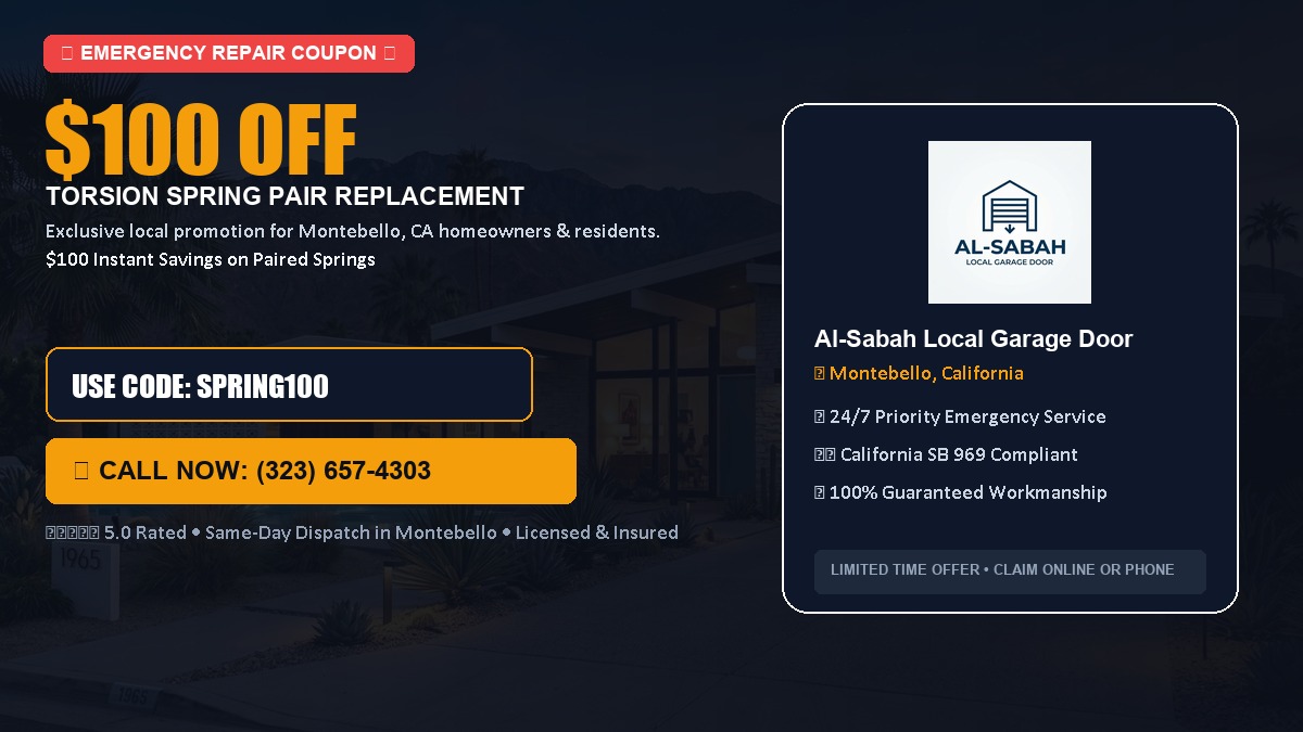 $100 OFF Heavy-Duty Torsion Spring Pair Replacement in Montebello, CA