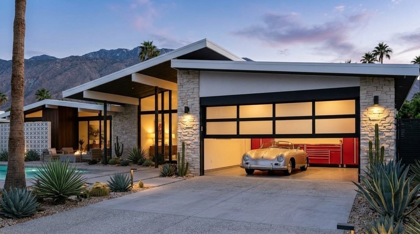 Al-Sabah Local Garage Door Overhead Garage Door Gliding Open in Montebello, CA